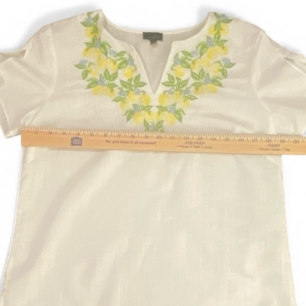 TALBOTS EMBROIDERED LEMON COTTON LINEN BLEND SIZE SMALL - Picture 8 of 8